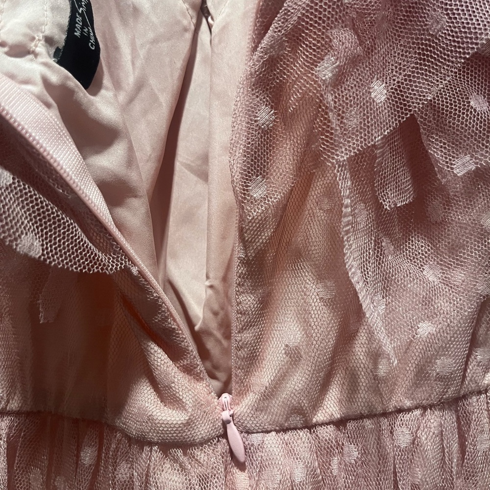 Simple Pink Ruffled Wedding Dress - Picture 5 of 10